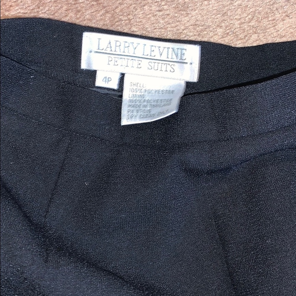 Vintage Larry Levine petite black lined poly pants - Picture 2 of 2